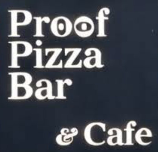 Original supplied Proof restaurant-name logo, shown in full without cropping